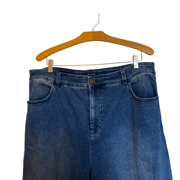 Universal Standard Carrie High Rise Wide Leg Jeans Dark Indigo Nautical Size 18 - Picture 4 of 10